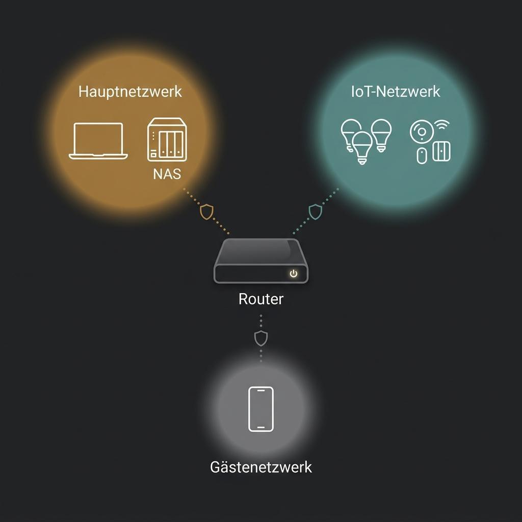 Netzwerk-Diagramm mit VLANs für verschiedene Geräteklassen