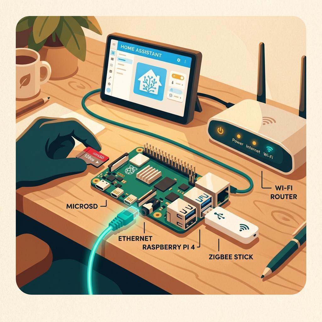 Home Assistant Setup mit Raspberry Pi und Zubehör
